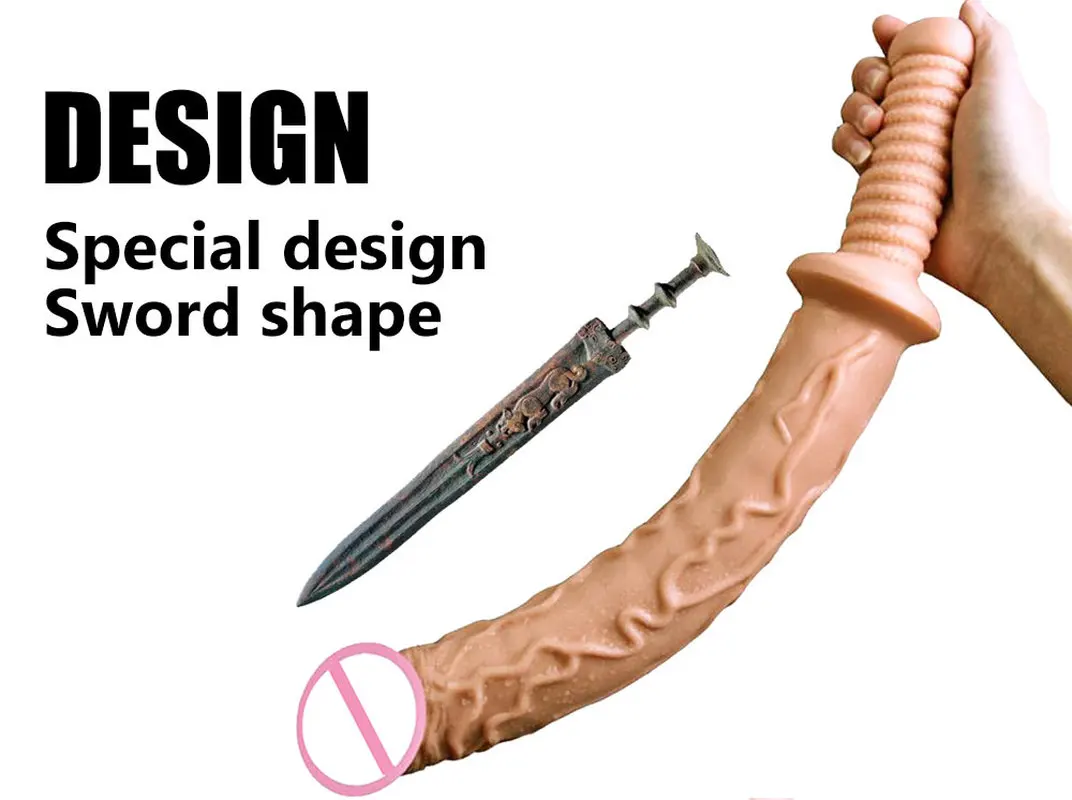 48X5.5CM большой фаллоимитатор с ручкой интимные игрушки для женщин искусственный