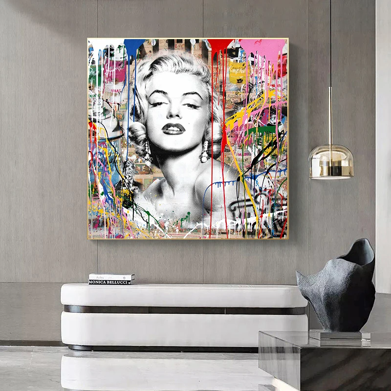 

Street Graffiti Art Marilyn Monroe Canvas Painting Poster Prints Cuadros Wall Art Pictures for Home Decor (No Frame)