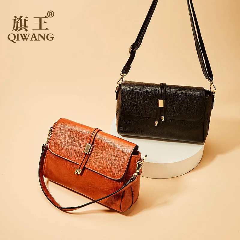 Мягкие женские сумки через плечо из 100% воловьей кожи простая Большая