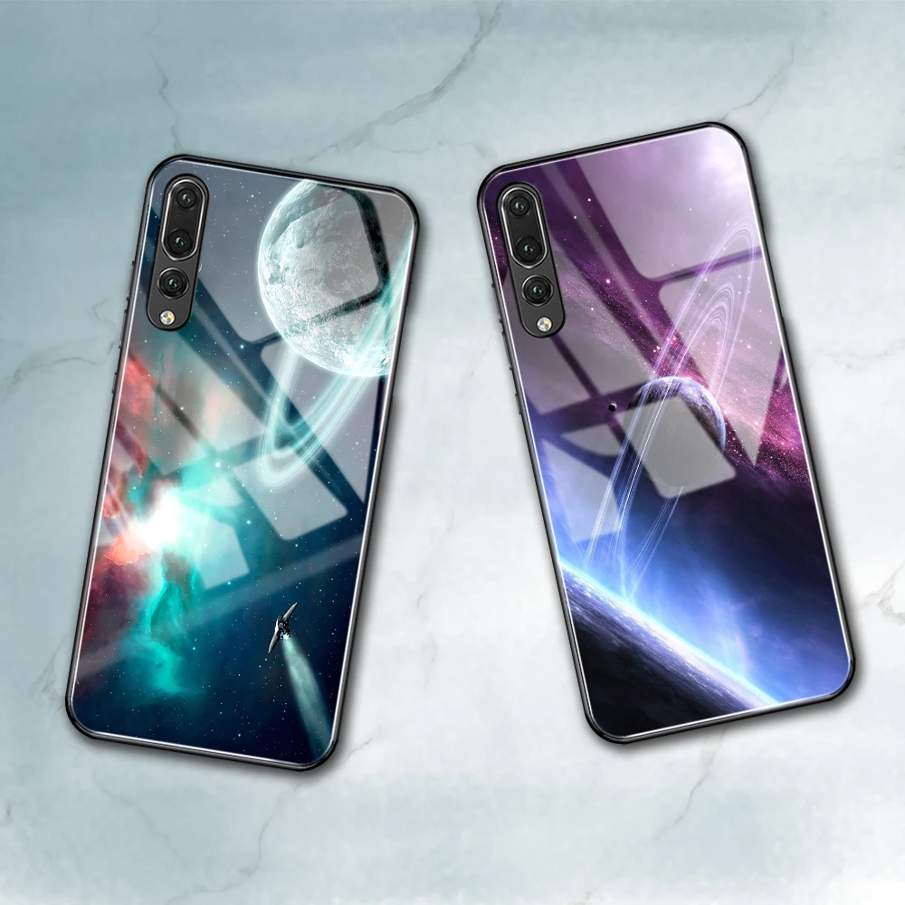 Для Huawei Mate 20 Pro Чехол Galaxy Space стеклянный чехол для 10 P10 P20 P30 Honor Play Nova 3e Note | Мобильные