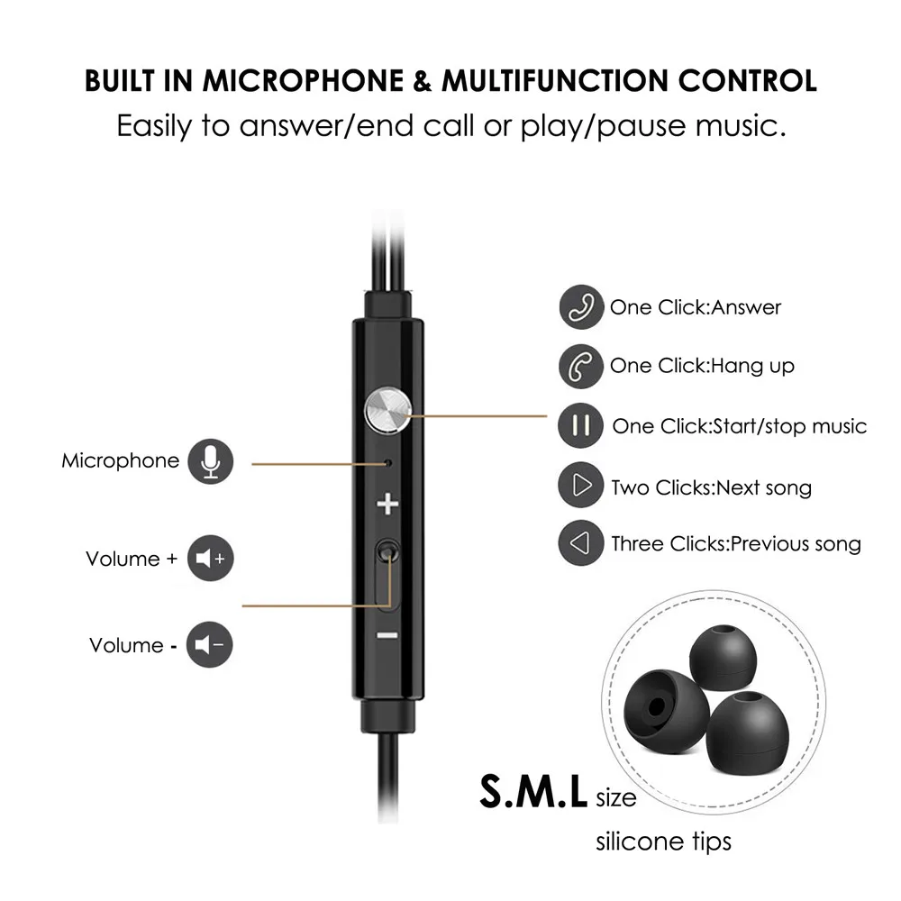 Проводные наушники супер бас стерео гарнитура с микрофоном шумоподавляющие