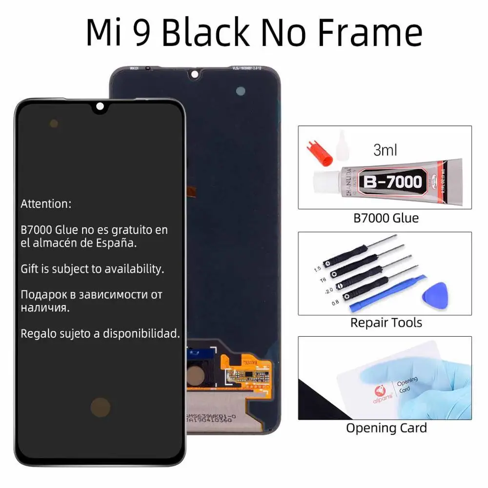 6,39 ''AMOLED ЖК-дисплей для Xiaomi Mi 9 дисплей сенсорный экран с рамкой для Xiaomi Mi 9 SE ЖК-дисплей Замена экрана - Цвет: Mi 9 No Frame