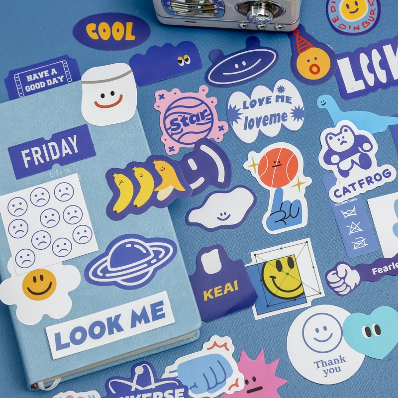 

COO NOTE Play Cool Smiley Sticker Pack DIY Journal Planner Tape Kawaii School Supplies