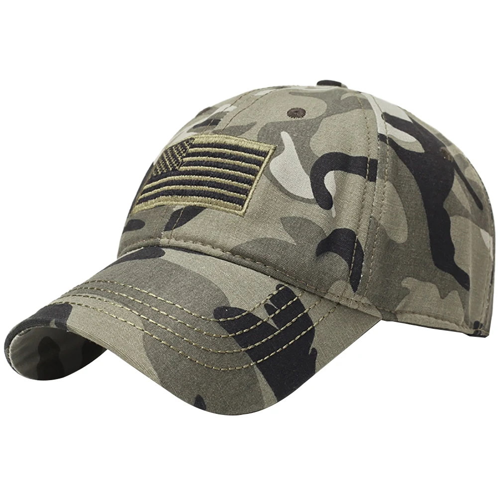 

Adjustable US Flag Embroidery Hat Tactical Summer Sunscreen Camouflage Military Camo Airsoft Hiking Fishing Hunting Caps