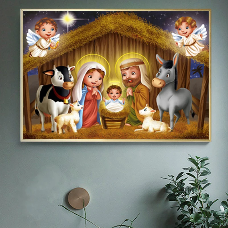 Алмазная живопись Дева Мария дети христианская религия Иисус Христа DIY 3D вышивка