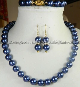 Бесплатная доставка&gt 10 мм 18'ƍ. 5 ''синий Морская раковина жемчужное