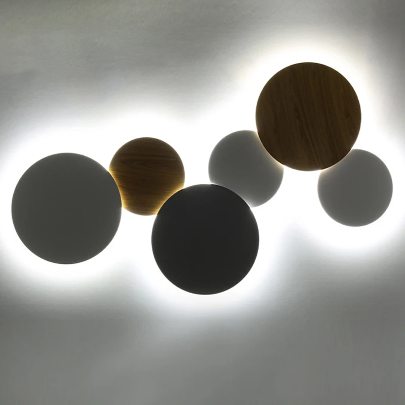 Современный Креативный светодиодный настенный светильник Eclipse фоновая круглая