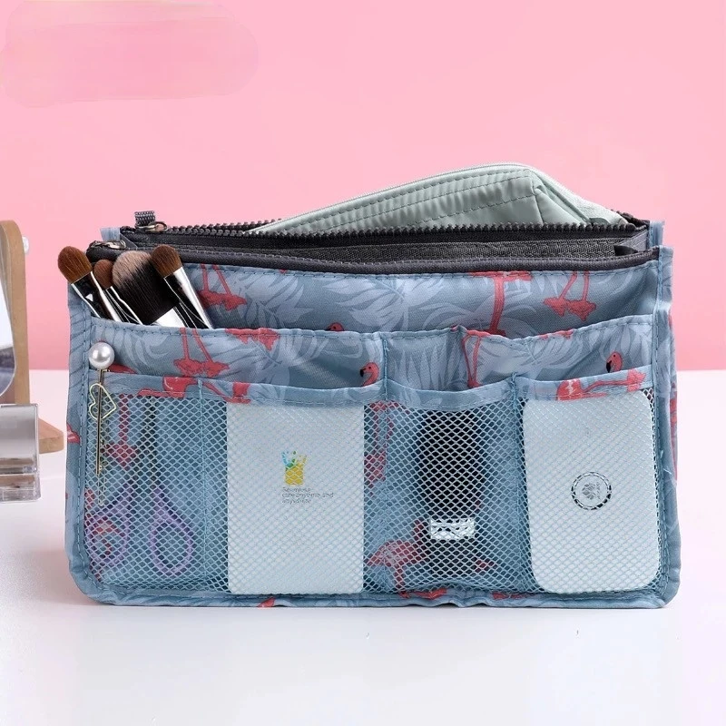 

Large Capacity Cosmetic Storage Bag Nylon Travel Insert Organizer Handbag Tote Cosmetic Bag Women Make Up Bag Beauty Pouch