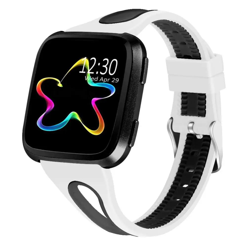 Водонепроницаемый двухцветный силиконовый ремешок для наручных часов Fitbit Versa