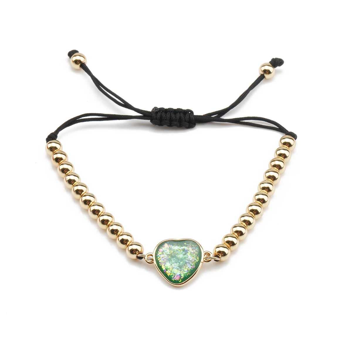 Зеленый красочный Опаловый женский браслет браслеты с позолоченным фианитом