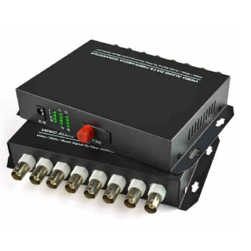 Free Shipping 8 Channel Analog Video Optical Fiber Media Converter Transmitter Receiver for Security System CCTV Cameras | Мобильные