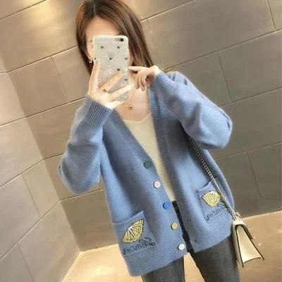 

Одежда для ранней осени, короткий вязаный кардиган, верхняя одежда для женщин