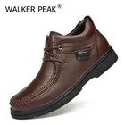 Мужские ботинки из натуральной кожи, с высоким берцем, на шнуровке, Теплые ботильоны, размеры до 47, для осени и зимы, 2021