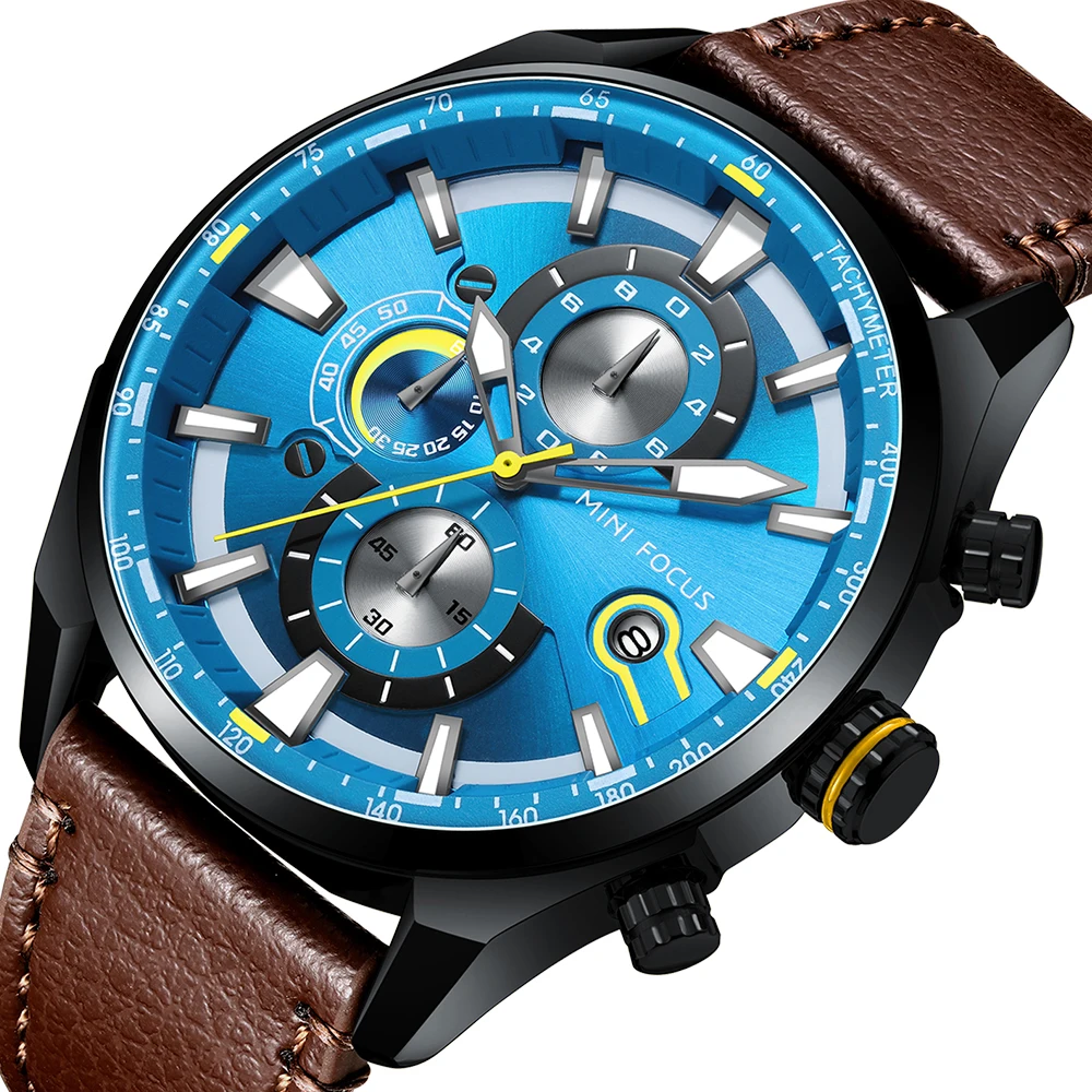 2019 повседневные Модные кварцевые синие мужские часы с кожаным ремешком