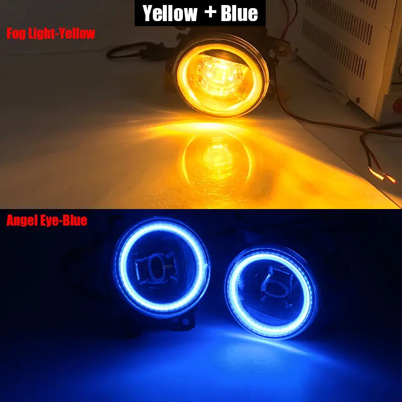 Yellow and Blue Cawanerl для Renault Fluence L30 салон 2010 2011 2012 2013 автомобильный Стайлинг светодиодный противотуманный светильник Ангел глаз DRL 12 В 2 шт - Цвет: Yellow and Blue