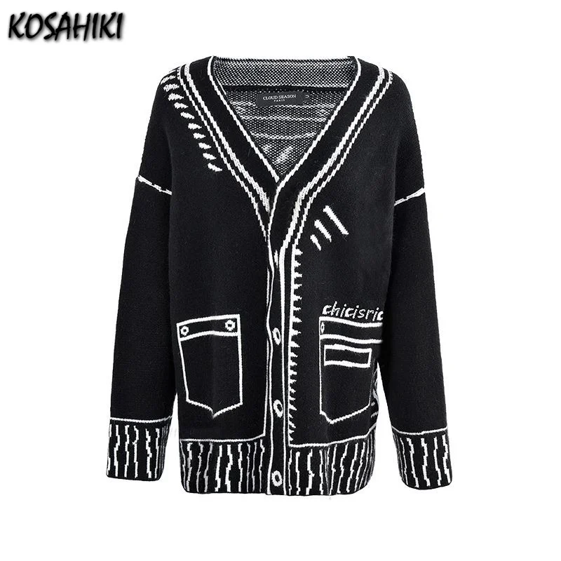 Кардиган женский свободного покроя в полоску жаккардовый |