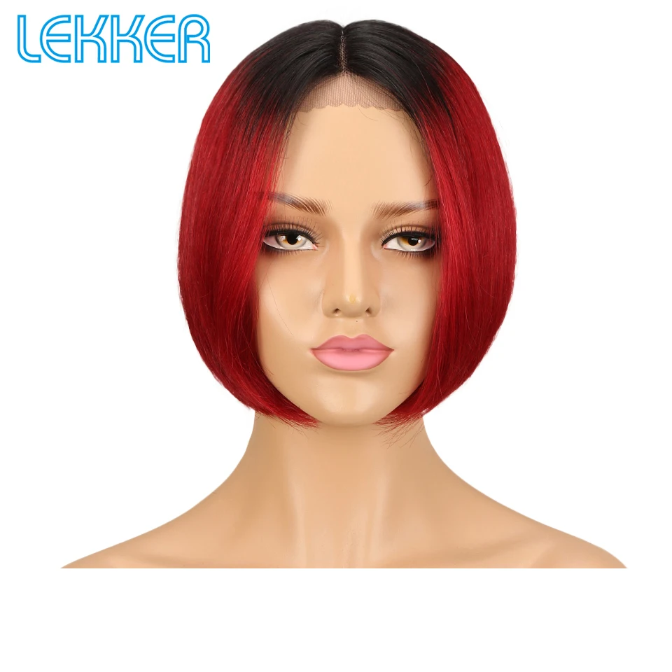 Парик женский прямой из натуральных волос розовый карамельный красный|Парики с