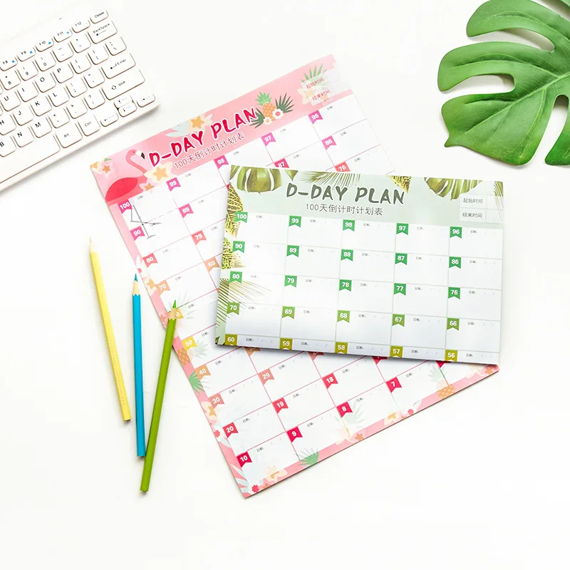 Планировщик на 100 дней календари план книга милый мультфильм бумажные идеи