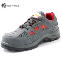 2019 men safety boots breathable mesh leather steel toe work shoes mens puncture proof labor insurance safety work boots