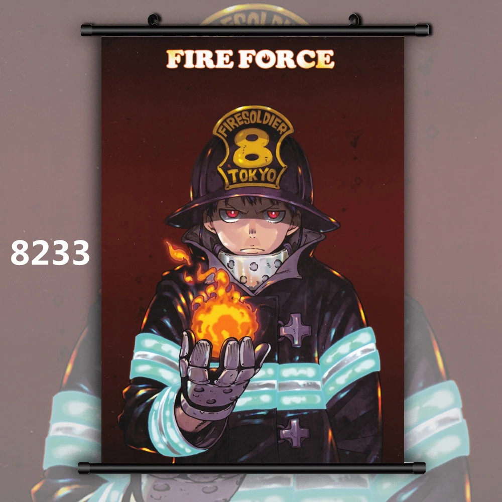 8233 Enen no Shouboutai Fire Force Kusakabe Shinra Benimaru Shinmon Аниме Манга плакат в рулоне - Цвет: 8233