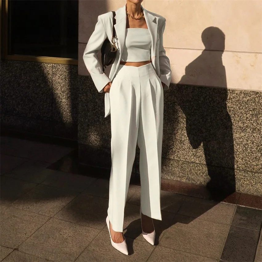 

White Suit Pants For Women Spring And Autumn Straight Loose Thin High Waist Wide Leg Pants Drape Thin Pants Women New Fashion