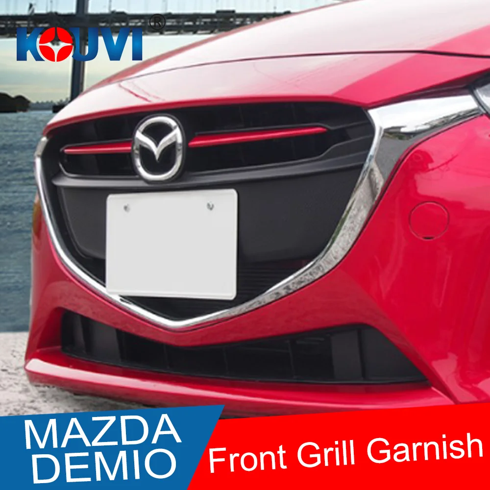 Накладка на решетку радиатора хромированная для Mazda 2 Demio 2015 2016 2017 DJ DL Mazda2 хэтчбек