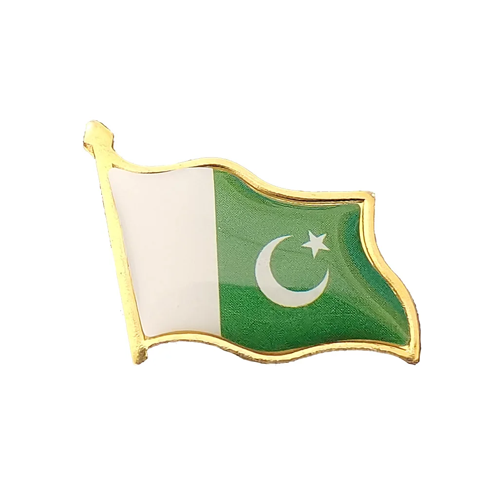 Пакистанские блестящие эмалевые булавки гальванизированные золотые значки