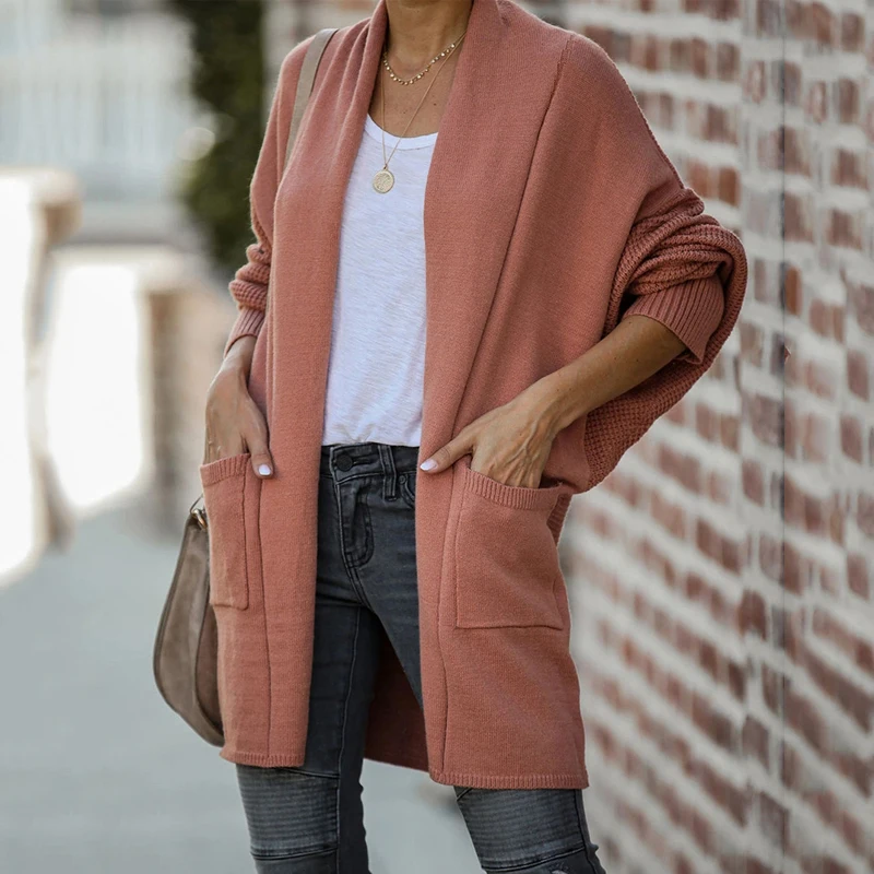 

Fitshinling в Богемном Стиле Винтаж длинный кардиган Женская одежда с карманами тонкое зимнее вязаное пальто женский Свитер оверсайз куртка-кар...