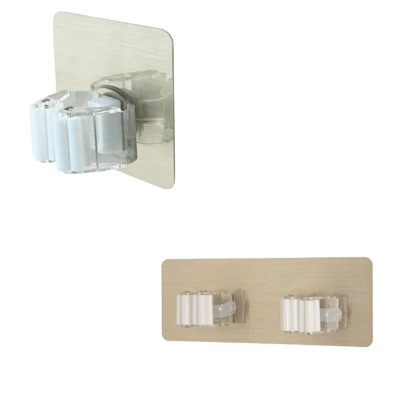 

Wall Mounted Mop Clip Brushbroom Holder Self Adhesive Organizer Rack Hanger Kitchen Bathroom Storage Strong Seamless Hooks