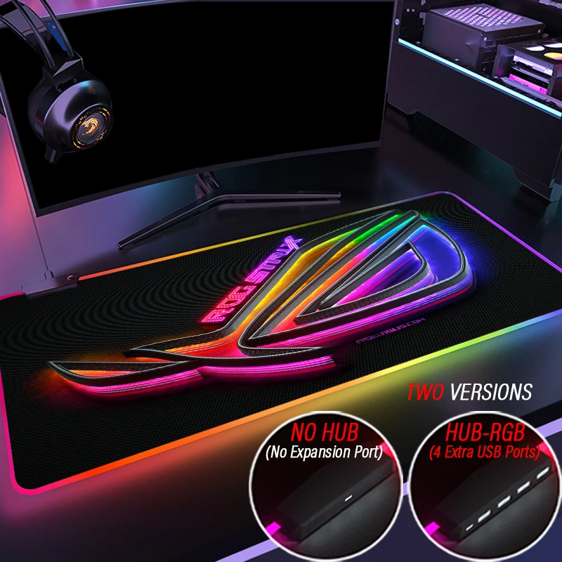 

Republic of Gamers Hub Gaming RGB Mouse Pad ROG Custom 4 Port USB Computer Mousepad with Led Backlight Carpet for Keyboard Mat