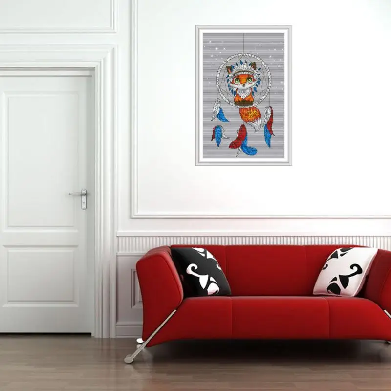 Лиса Ловец снов DIY ручной работы Рукоделие Счетный крест комплект с вышивкой 14CT |