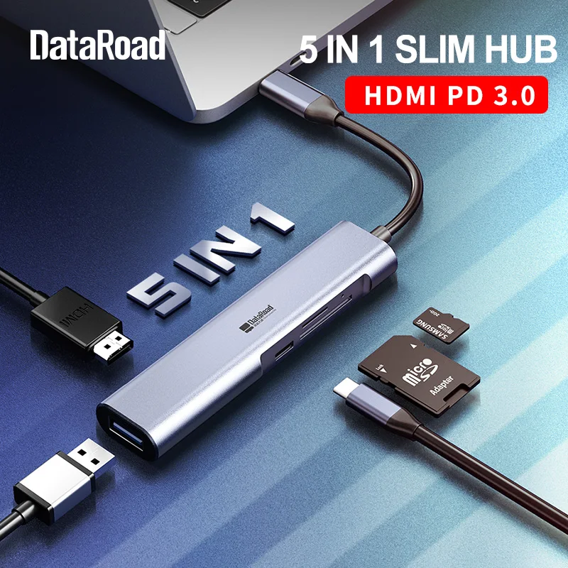 USB концентратор DataRoad 5 в 1 C на несколько 3 0 HDMI SD адаптер док станция для MacBook Pro