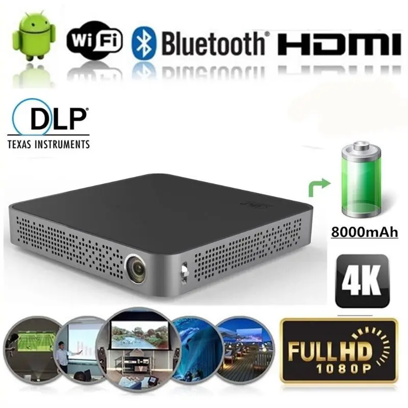 

M10 4K HD 1080P TI-DLP Technology Wifi Projector Mini HDMI Cinema for Home Theater for Samsung Xiaomi Huawei Iphone