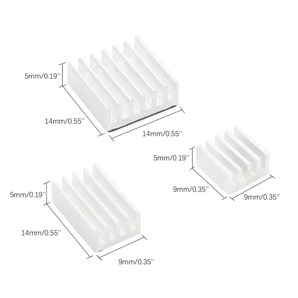 

For Raspberry Pi 4 Model B Heat Sink 3pcs Raspberry Pi Aluminum Heatsink Radiator Cooling Kit Cooler For Raspberry Pi