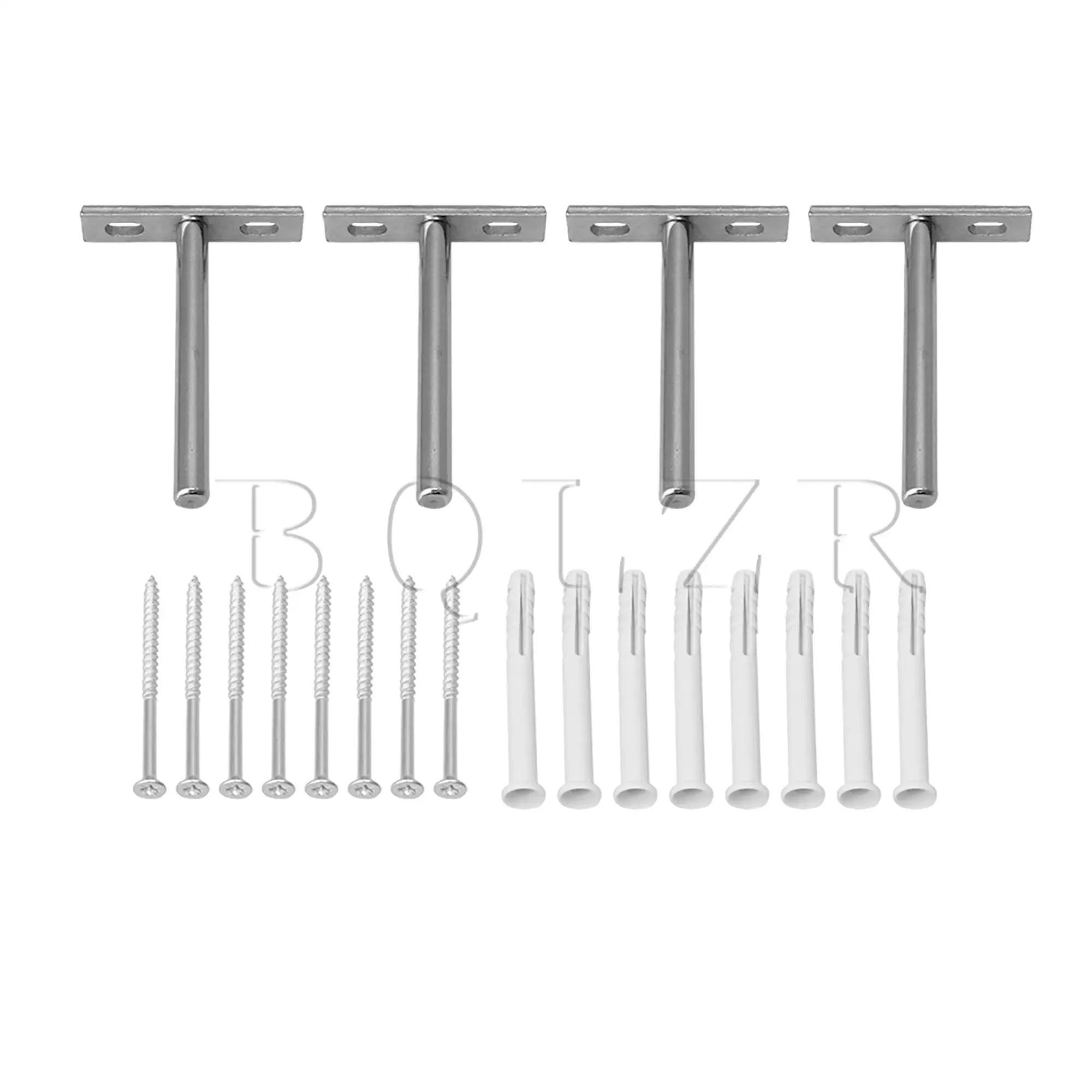 BQLZR 4" Steel Floating Shelf Brackets Wall Holder Concealed Bracket Mount Kit for DIY Home Pack of 4 | Обустройство дома