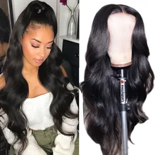HD Transparent Lace Front Human Hair Wigs 13x6 180% Brazilian Body Wave Lace Frontal Wig With 30inch