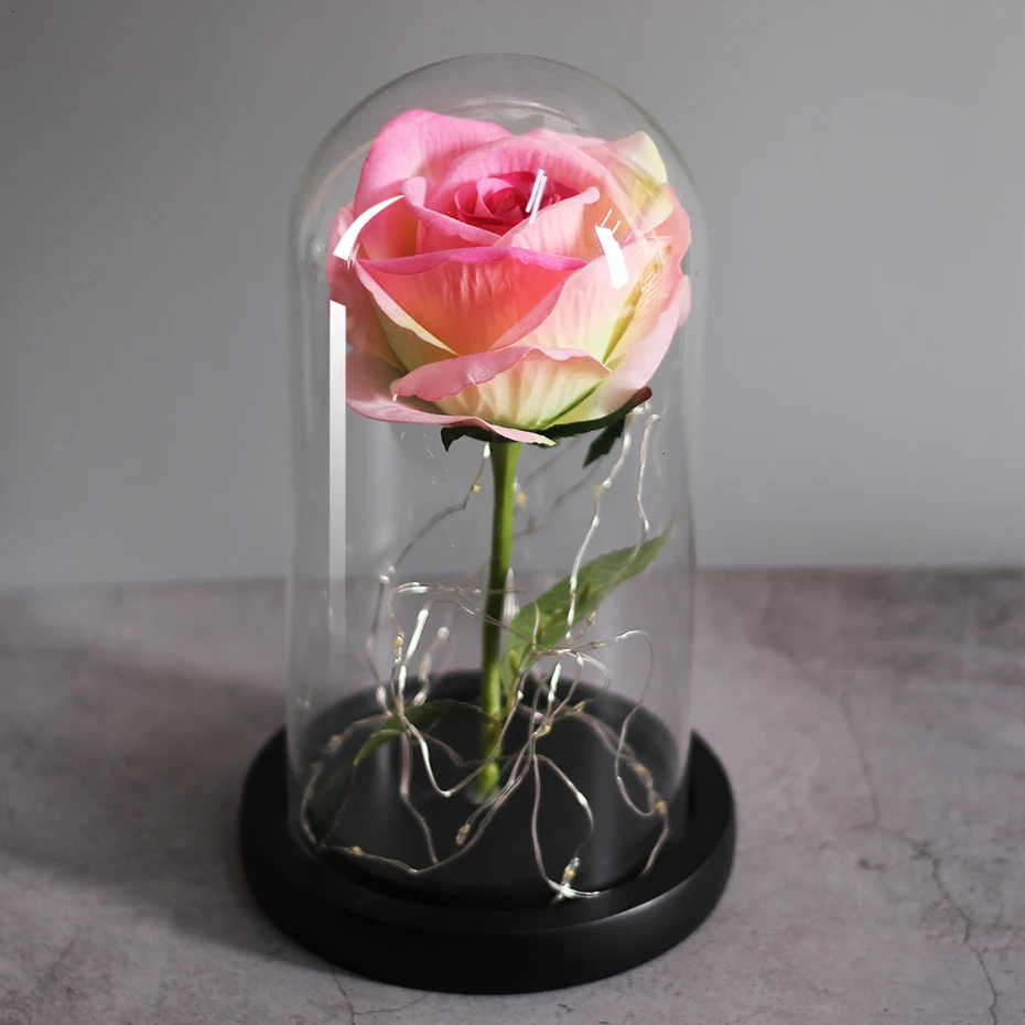 Immber Flora светящийся купол Красавица и Чудовище Роза светодиодный вечный Цветок День святого Валентина подарки на день рождения домашние вечерние Dekoration