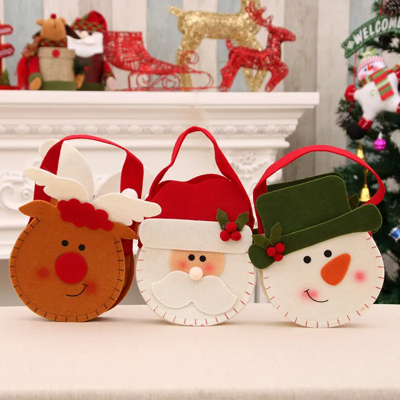 

Christmas Bags 3D Xmas Gift Bags Xmas Goodie Bags, Red Treat Pouch Bags, Sack Stockings, Party Favor Bags