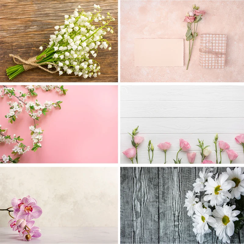 

ZHISUXI Vinyl Custom Photography Backdrops scenery Flower and Wooden Planks Photography Background 191020-21-22-02