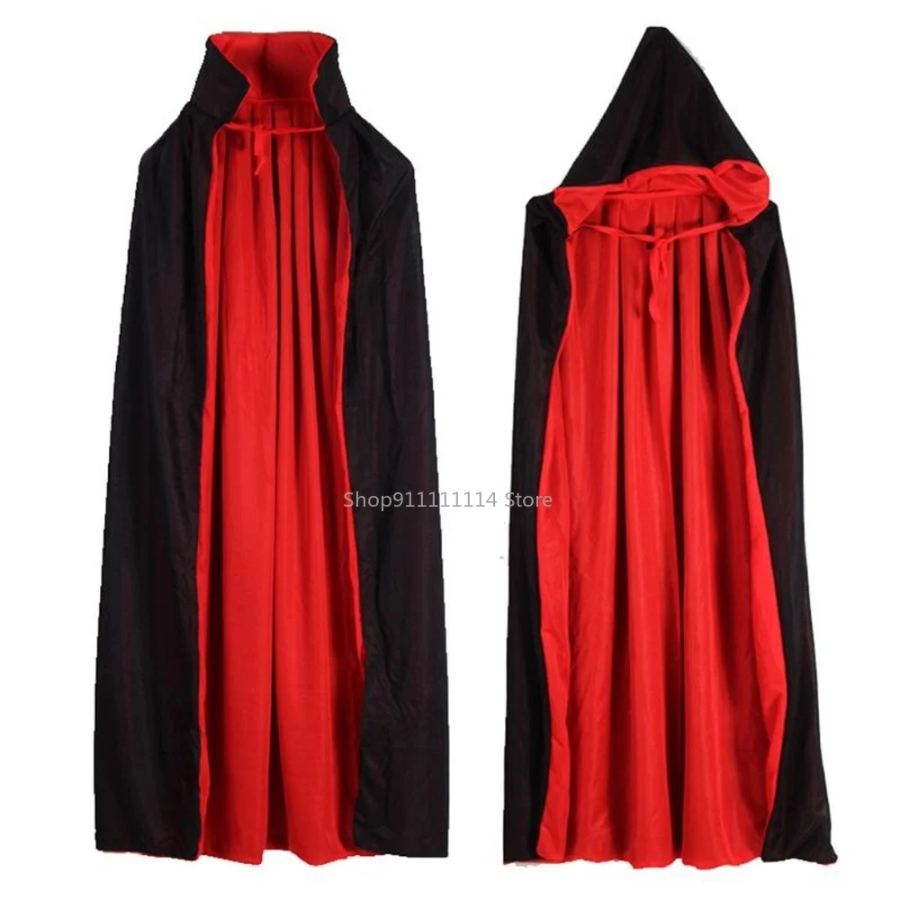 

Vampire Cloak Cape Stand-up Collar Red Black Reversible for Halloween Costume Themed Party Cosplay Men Women Carnival Cloak