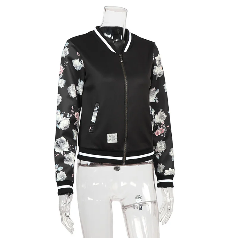

Women Jackets 2021 Fashion Autumn Winter Print Zipper Long Sleeve Casual Loose Outerwear Female Vintage Coat