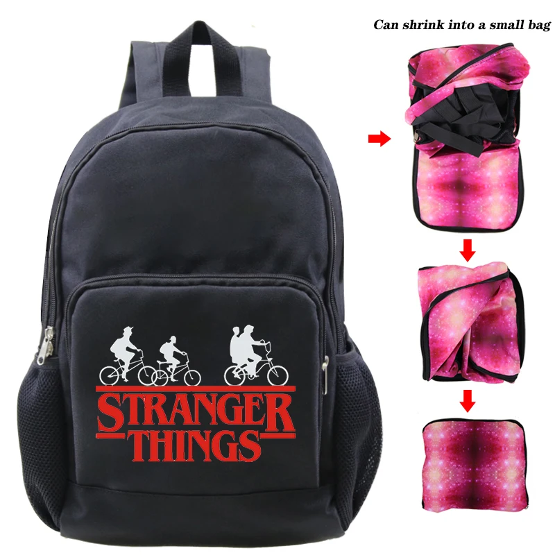 stranger things 2 Детский Школьный рюкзак сумка из сериала очень странные путешествия рюкзак; рюкзак для студентов из сериала очень странные складной рюкзак Rugzak Sac Doc - Цвет: stranger things 2