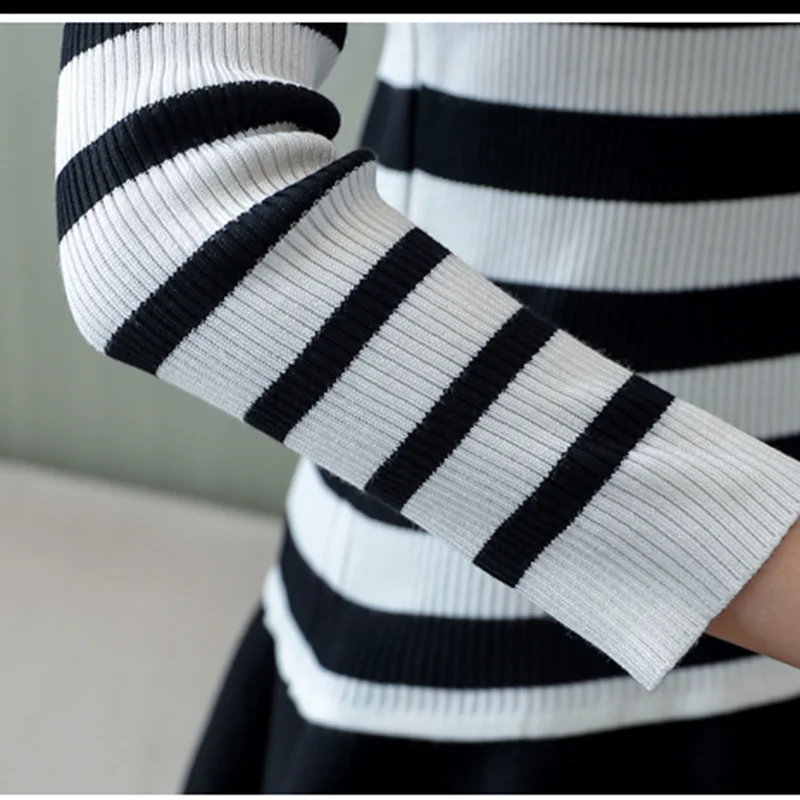 Женские блузки в черно-белую полоску большие размеры зимние женские свитера