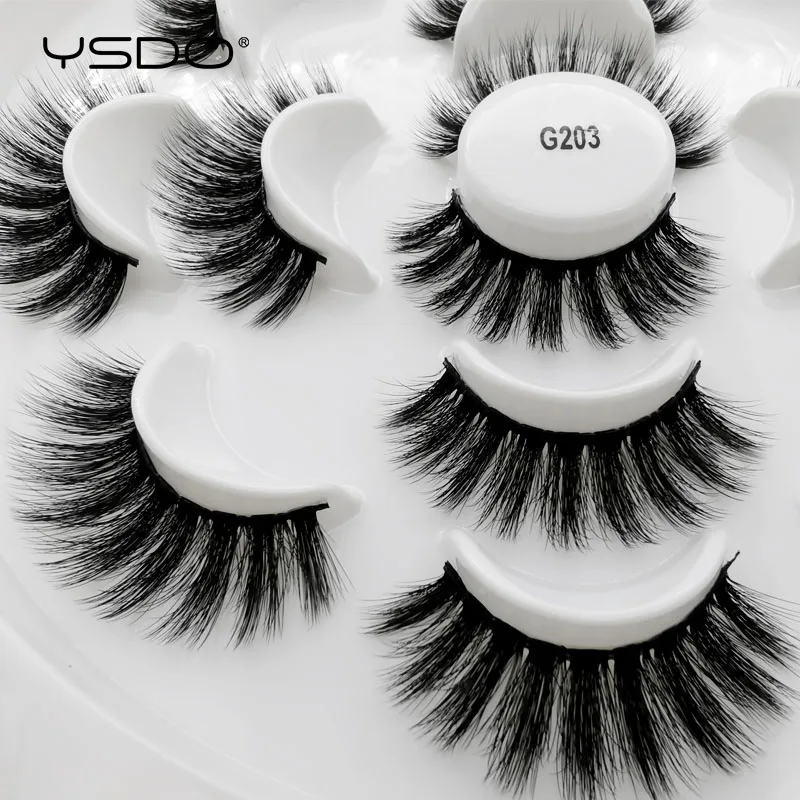 YSDO, 5/710 пар, норковые ресницы, макияж, искусственные 3d норковые ресницы, ручная работа, объемные ресницы, искусственные ресницы, maquillaje, натуральные накладные ресницы