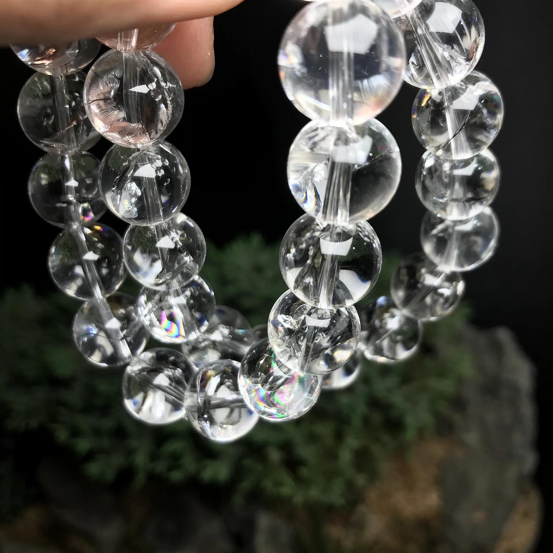 

Arsestre Crystal Bracelet Rainbow White Crystal Bracelet High Frequency Energy Awakening Stone