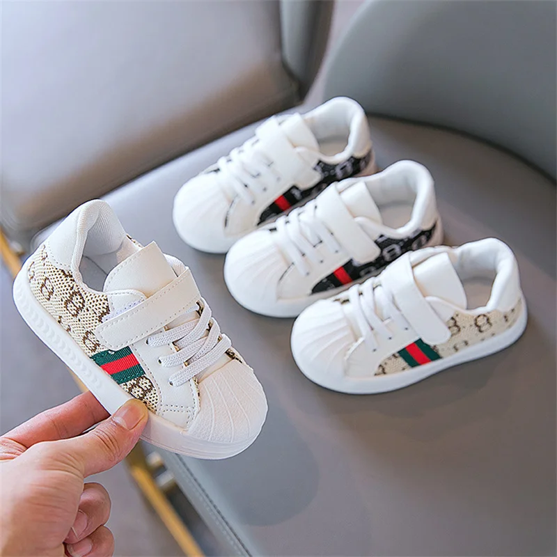 

2021 Autumn Boys and Girls Little White Shoes Children Sports Shoes Baby Shoes Spring and Autumn Learning to Walk Shoes Children