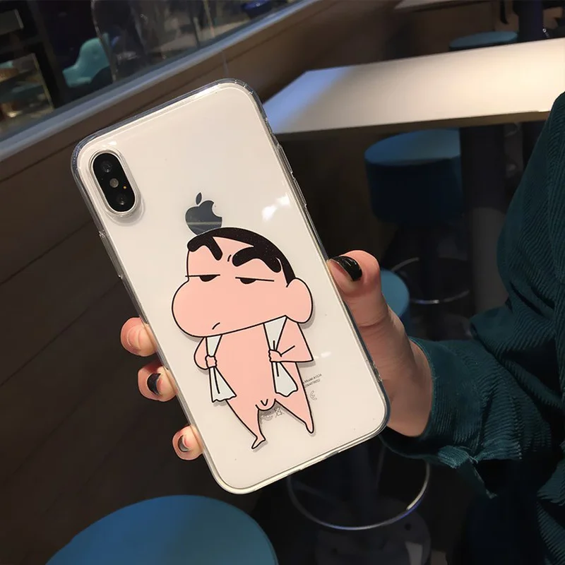 Тонкий мягкий ТПУ чехол Crayon Shinchan для телефона iphone X 7 8 6 6s Plus силиконовый