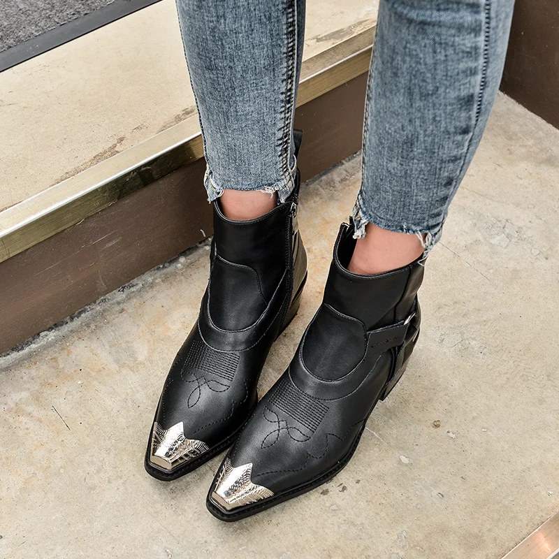 MStacchi Новый осень зима теплые Wedtern сапоги женская обувь из натуральной кожи