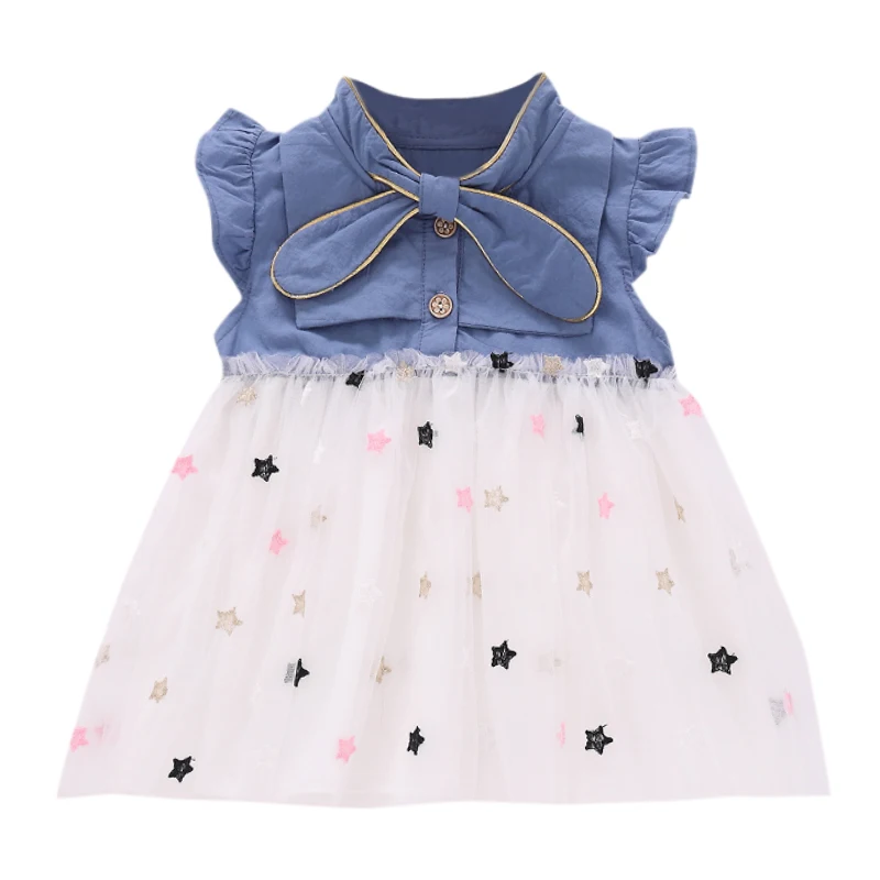 

Baby Dresses Sleeveless Baby Print Star Dress Infant Kids Girl Summer Ruffles Dress Casual Princess Party Dresses Kids Clothes