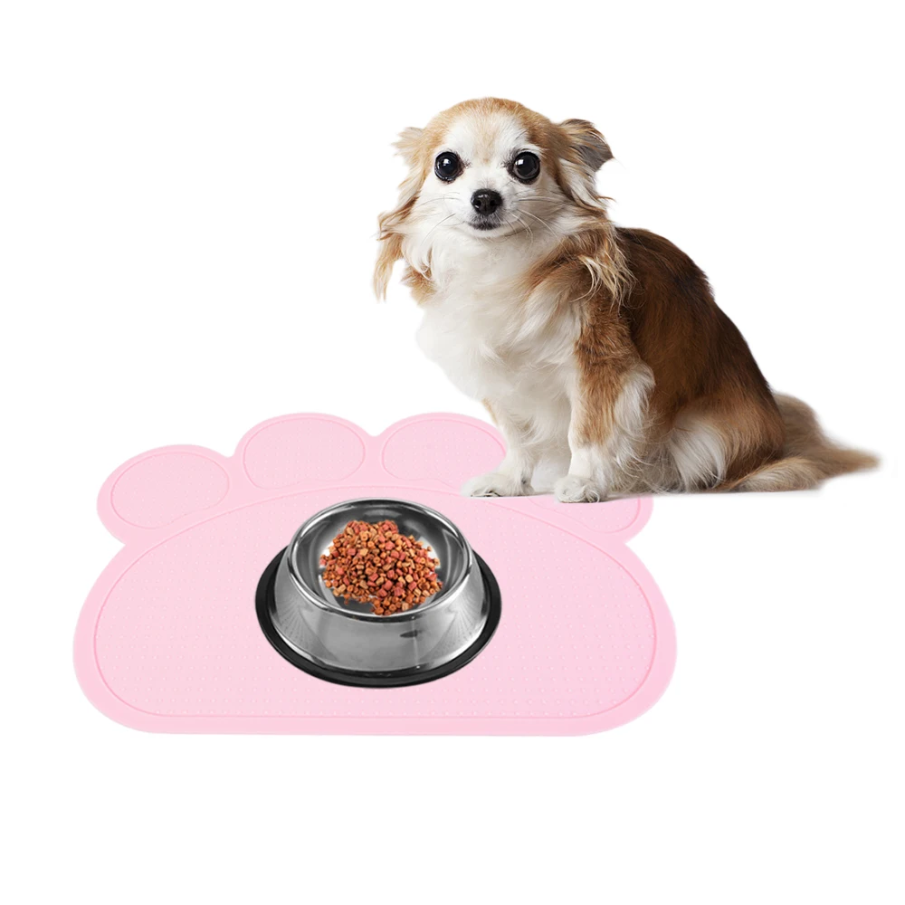 Силиконовый цветной коврик для кормления кошек и собак миска питомцев еды